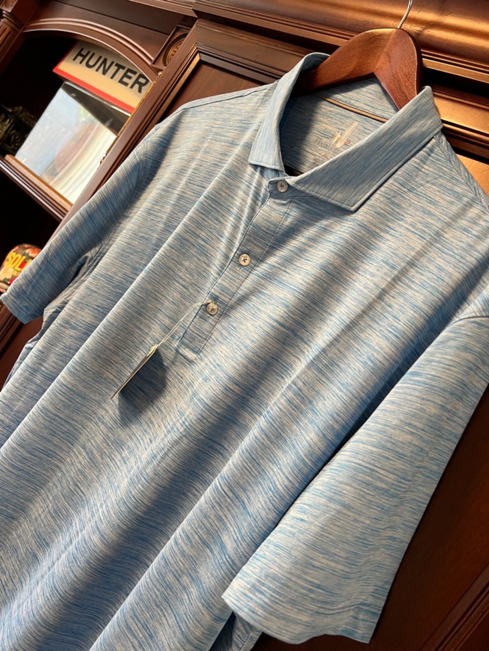Brand New Johnnie-O Santa Monica Featherweight Teal Blue& Silver 🎾 Golf ⛳️ Polo